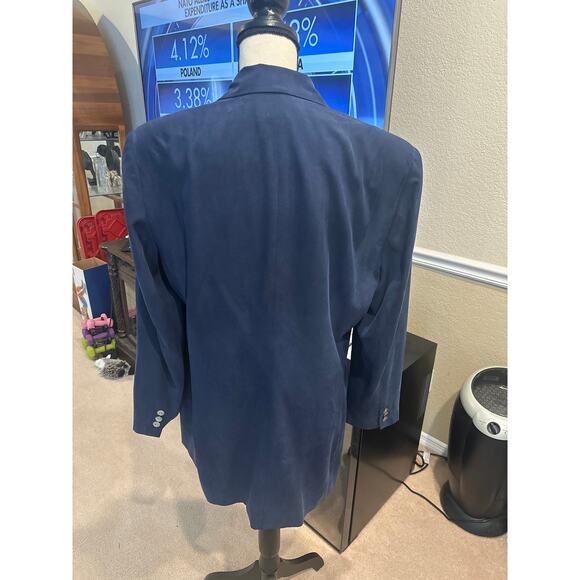 Women’s Collections Point Of View Vintage 100% Silk Navy Blazer. Size XL - Picture 3 of 4